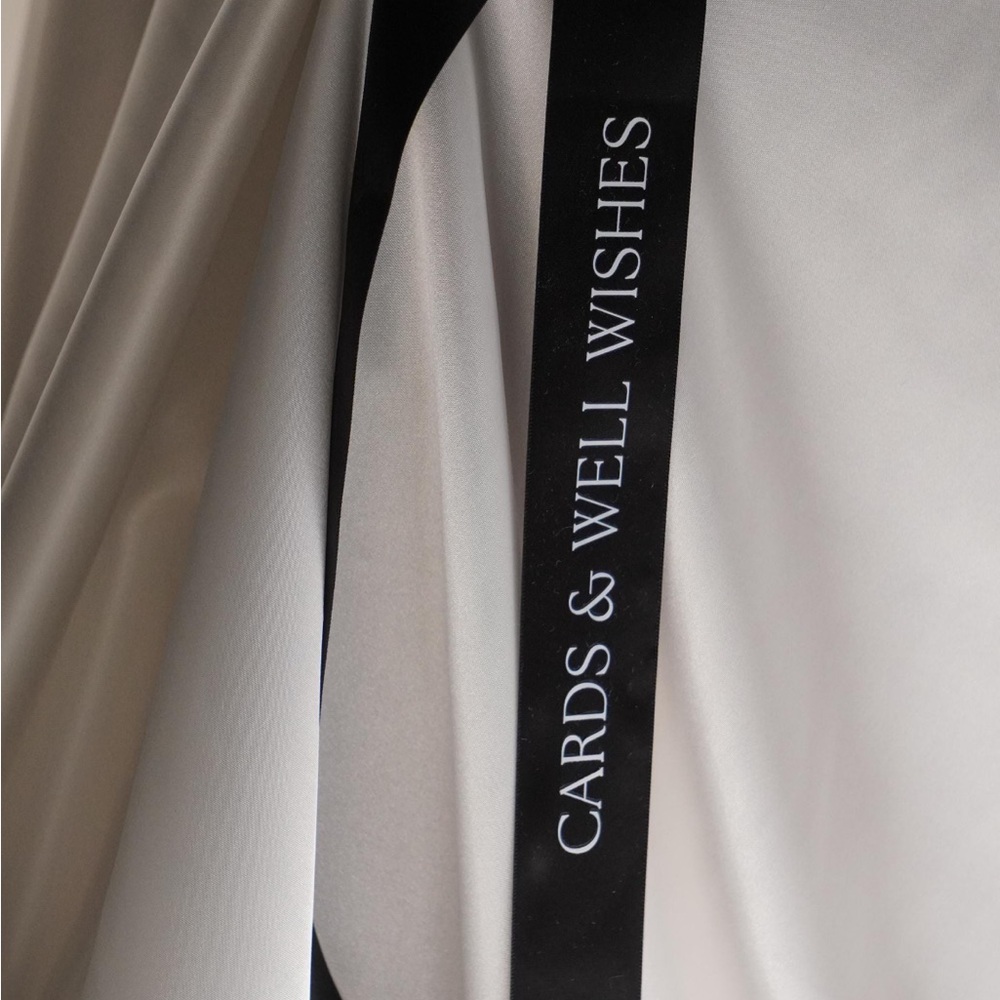 Black and White Cards & Well Wishes Ribbon